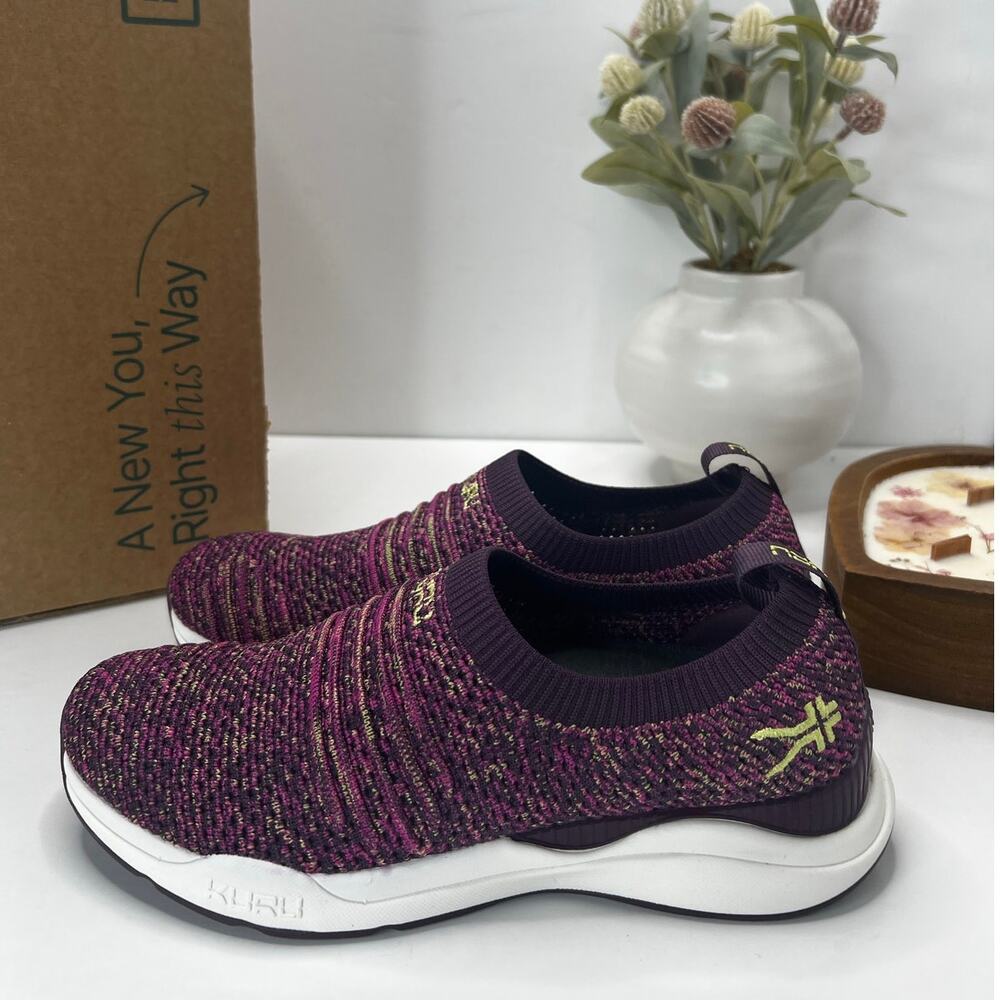 Kuru Stride Novaknit Slip On Comfort Sneaker Plum Purple Confetti Women 6M NWB - Picture 3 of 10